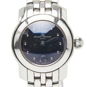 Baume & Mercier Capeland Quartz Watch, Black Dial, Stainless Steel, Ladies' W...